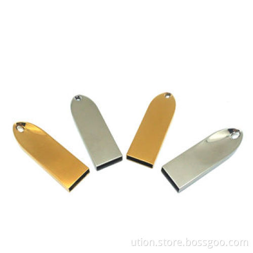Gold Metal USB Flash Drive with 8Mbps Reading and 6kbps Writing Speed, Free Logo and Swivel Design